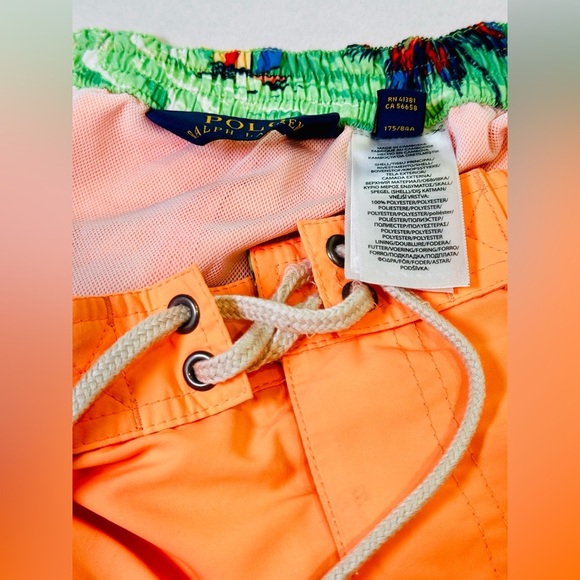 Polo Ralph Lauren Beach Swim Board Surf Shorts/Trunks Bright Orange Size M - Picture 9 of 13